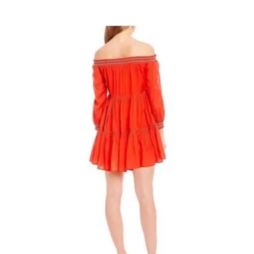 👗 Free people Sunbeams Off-The-Shoulder Boho Mini Dress Red Size XS 👗 - Picture 4 of 10